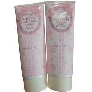 Amber Glow Creme Caramel‎ Hand and Body Lotion 8 fl oz 2 Pack Pink Coquette Set